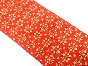 花模様織り出し　名古屋帯